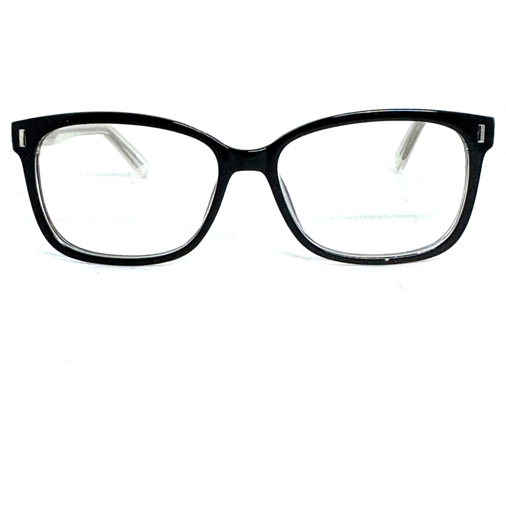 Zenni 126221 Eyeglasses Frame Black Full Rim 54 15 140mm Square Horn H17427